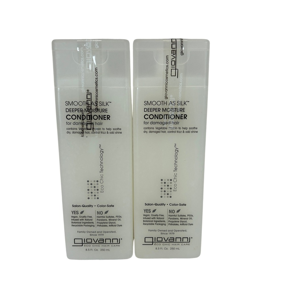 Giovanni Smooth As Silk Deeper Moisture Conditioner Damaged Hair 8.5oz Set of 2